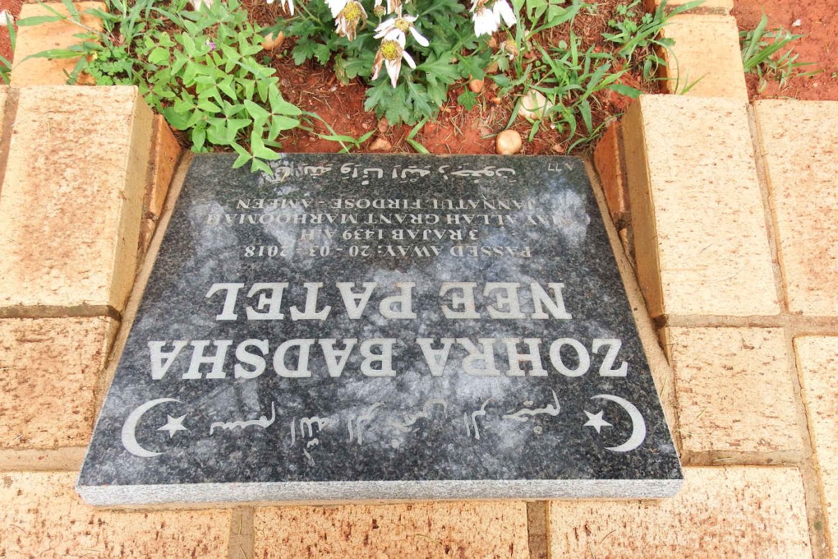 BADSHA Zohra nee PATEL -2018