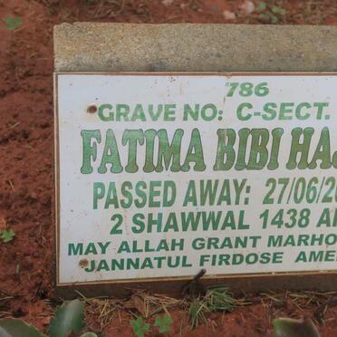 HAJEE Fatima Bibi -2017