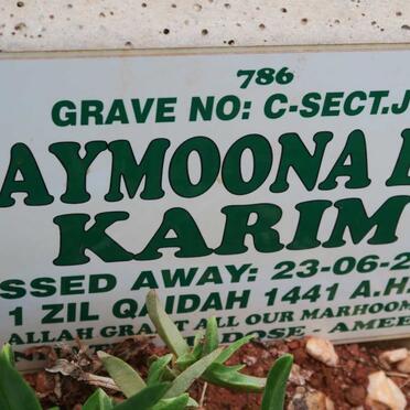 KARIM Maymoona Bibi -2020