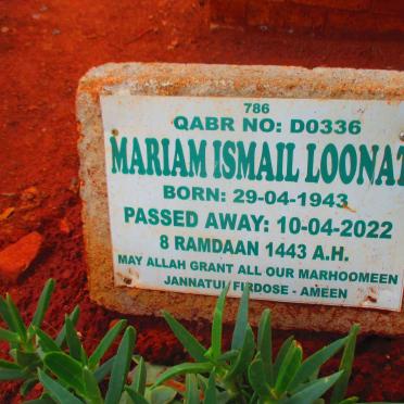 LOONAT Mariam Ismail 1943-2022