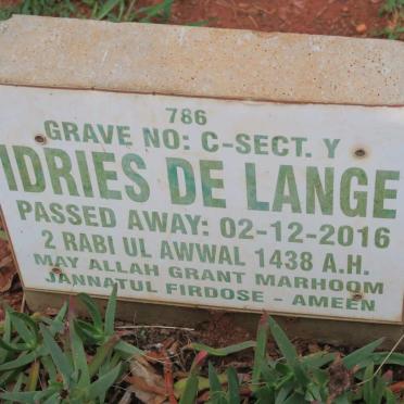 LANGE Idries, de -2016