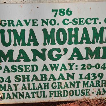 MANG'AMBE Juma Mohamedi -2018