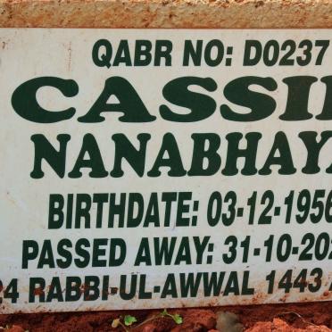 NANABHAYA Cassim 1956-2021