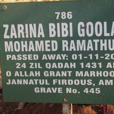 RAMATHULA Zarina Bibi Goolam Mohamed -2010
