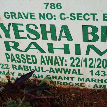 RAHIM Ayesha Bibi -2016