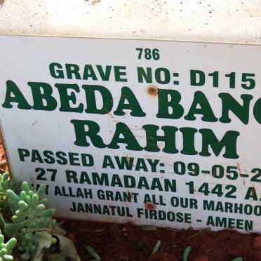 RAHIM Abeda Banoo -2021