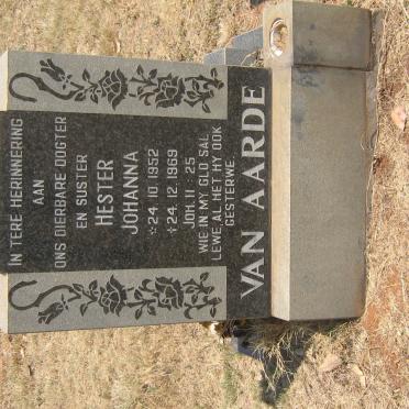 AARDE Hester Johanna, van 1952-1969