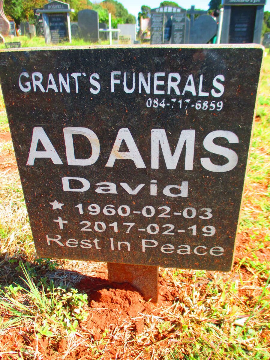 ADAMS David 1960-2017