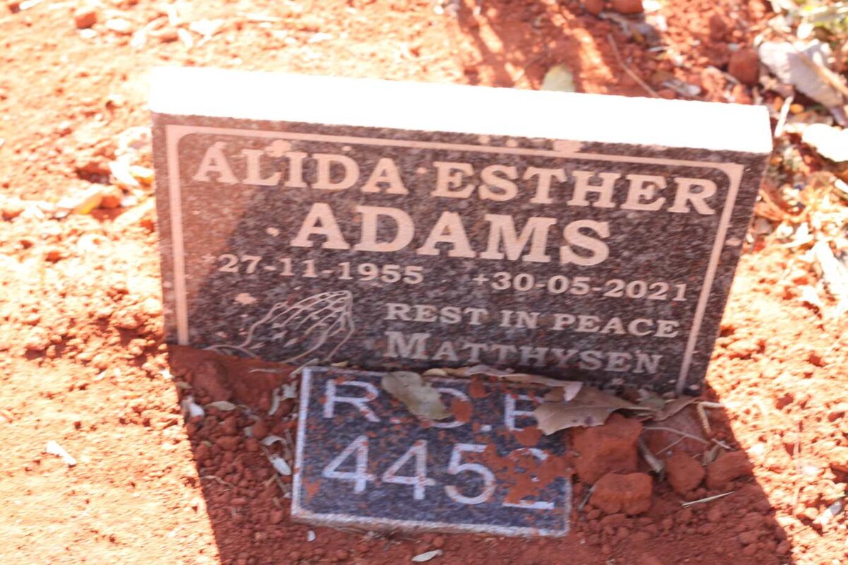 ADAMS Alida Esther 1955-2021