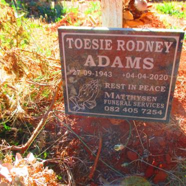 ADAMS Toesie Rodney 1943-2020