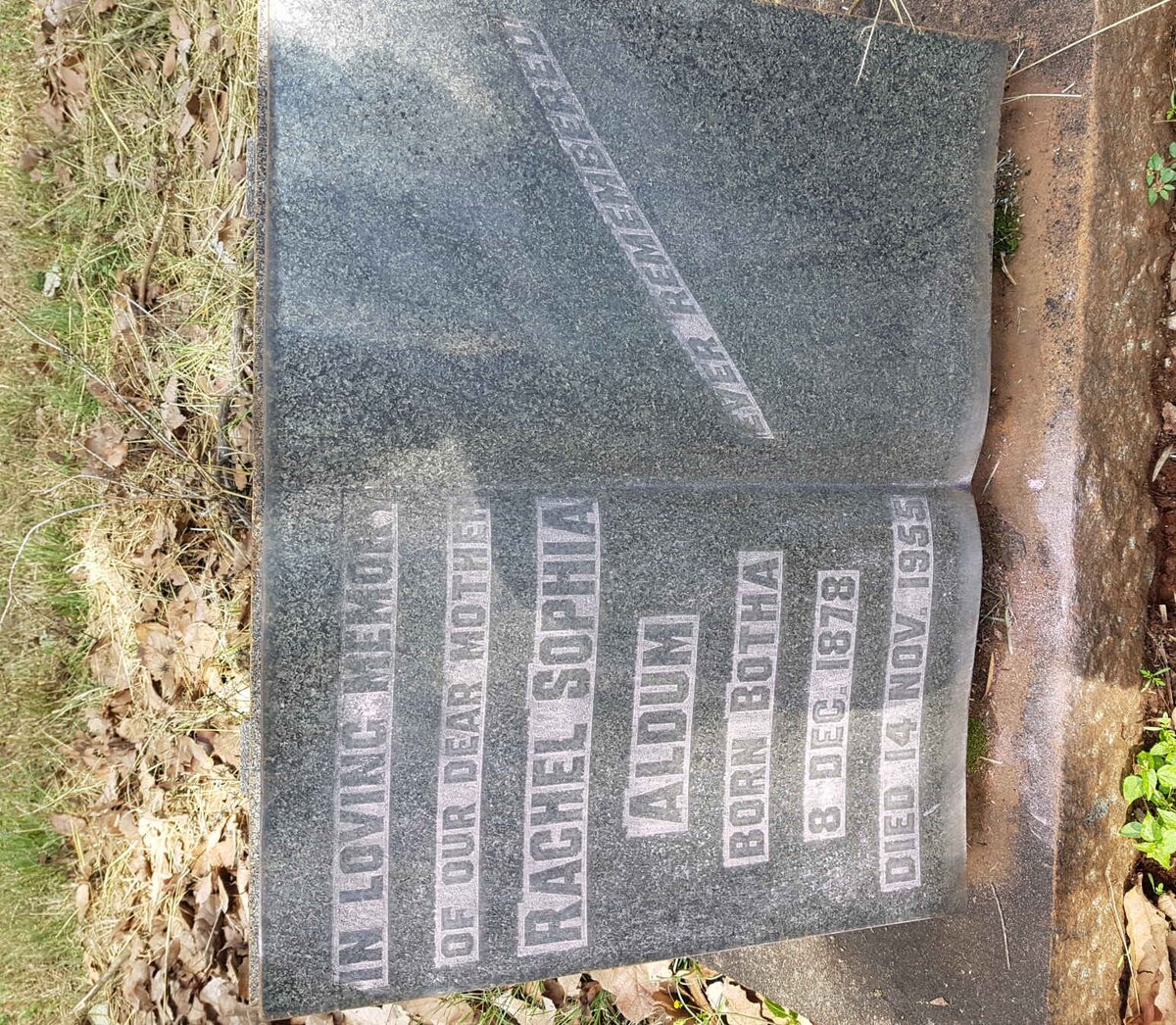 ALDUM Rachel Sophia nee BOTHA 1878-1955