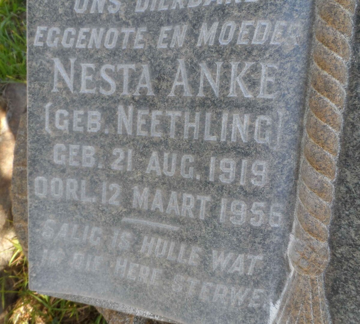 ANKE Nesta nee NEETHLING 1919-1956
