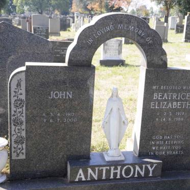 ANTHONY John 1912-2000 &amp; Beatrice Elizabeth 1919-1984