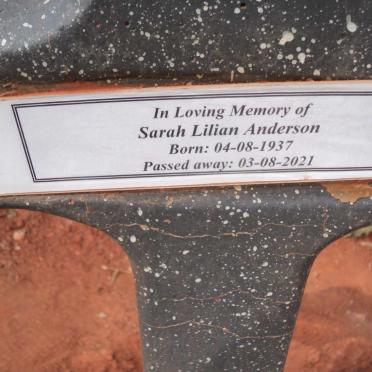ANDERSON Sarah Lilian 1937-2021