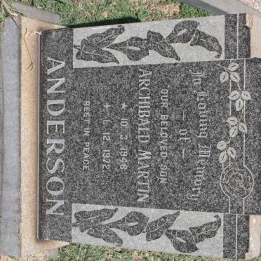 ANDERSON Archibald Martin 1948-1972