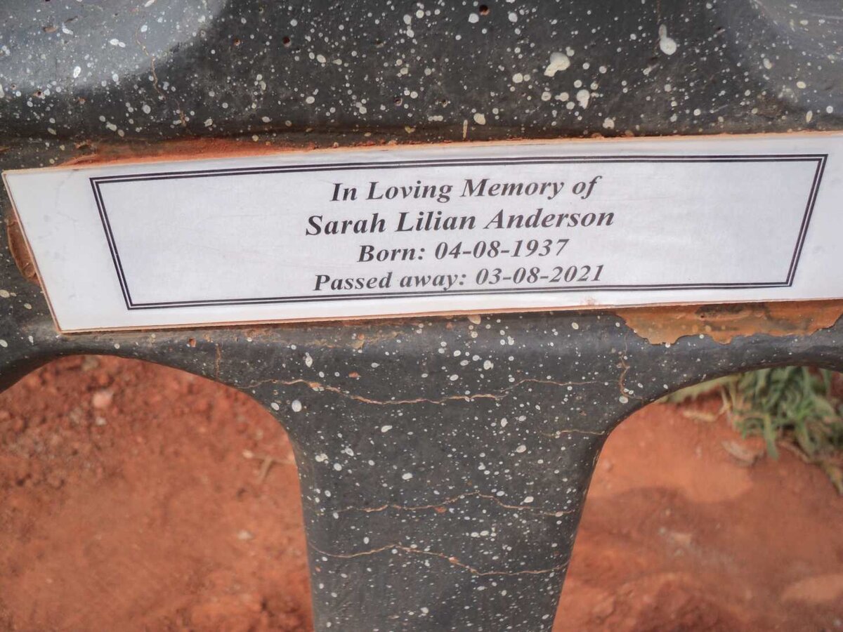 ANDERSON Sarah Lilian 1937-2021