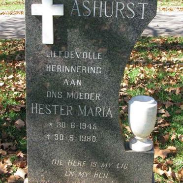 ASHURST Hester Maria 1945-1980
