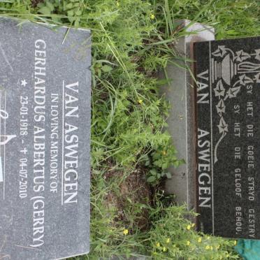 ASWEGEN Gesina Wilhelmina, van nee BRITS 1887-1983 :: VAN ASWEGEN Gerhardus Albertus 1918-2010