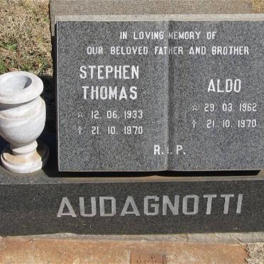 AUDAGNOTTI Stephen Thomas 1933-1970 :: AUDAGNOTTI Aldo 1962-1970
