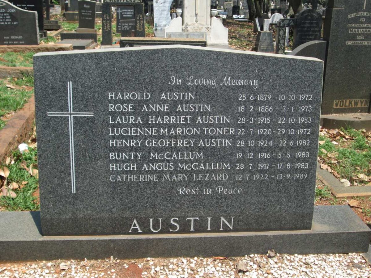 AUSTIN Harold 1879-1972 :: AUSTEN Rose Anne 1886-1973