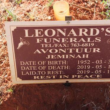 AVONTUUR Jeminah 1952-2019