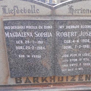 BARKHUIZEN Robert Joseph 1906-1961 &amp; Magdalena Sophia 1911-1984