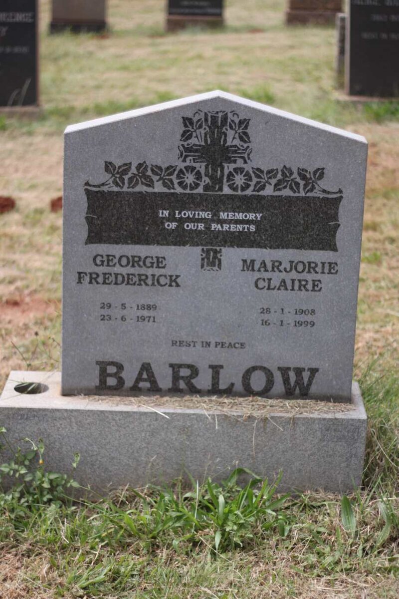 BARLOW George Frederick 1889-1971 &amp; Marjorie Claire 1908-1999