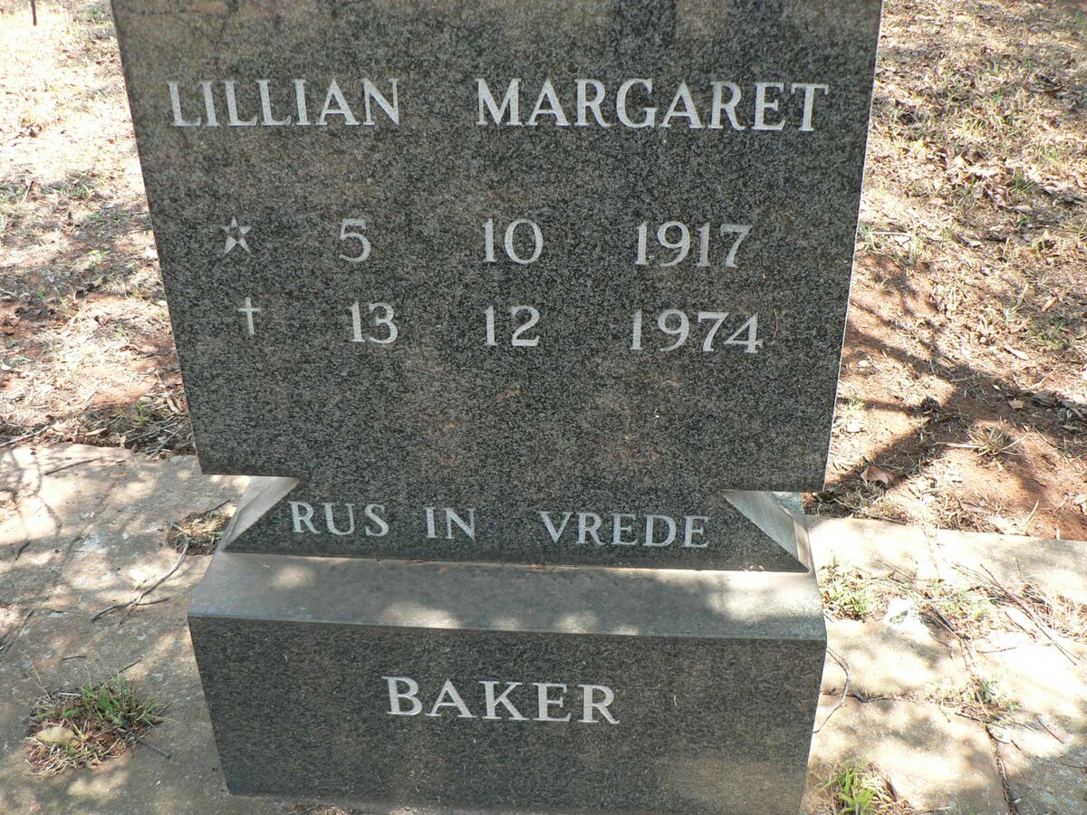 BAKER Lillian Margaret 1917-1974