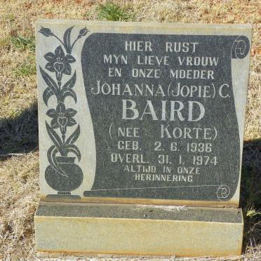 BAIRD Johanna C. nee KORTE 1936-1974