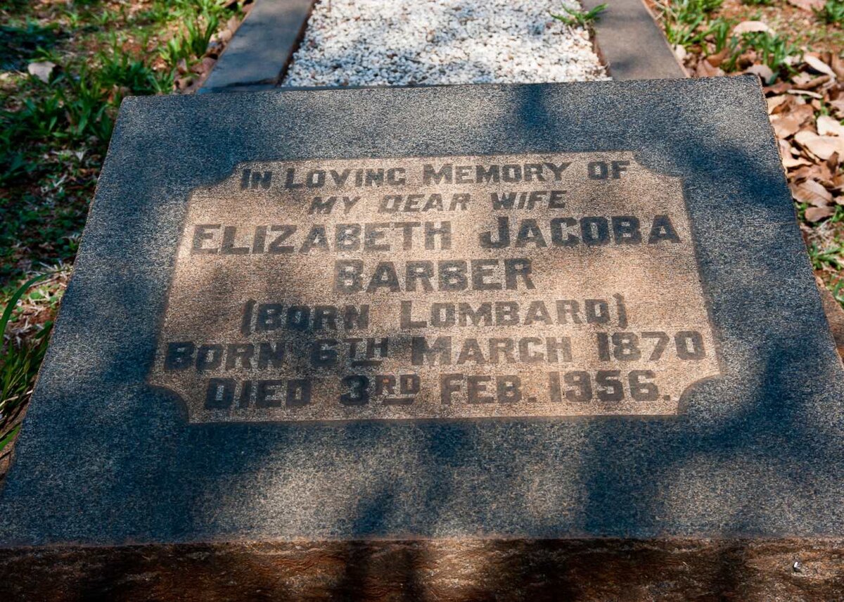 BARBER Elizabeth Jacoba nee LOMBARD 1870-1956