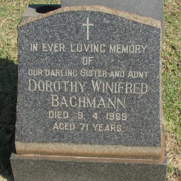 BACHMANN Dorothy Winifred -1969