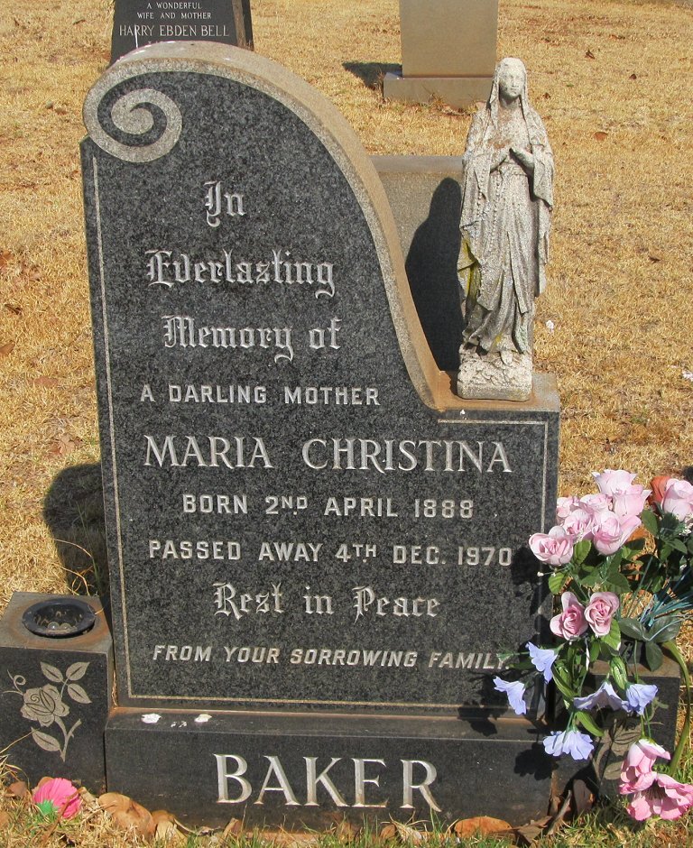 BAKER Maria Christina 1888-1970