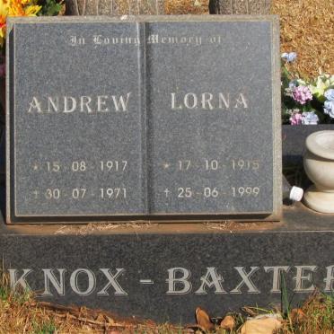 BAXTER Andrew, KNOX 1917-1971 &amp; Lorna 1915-1999