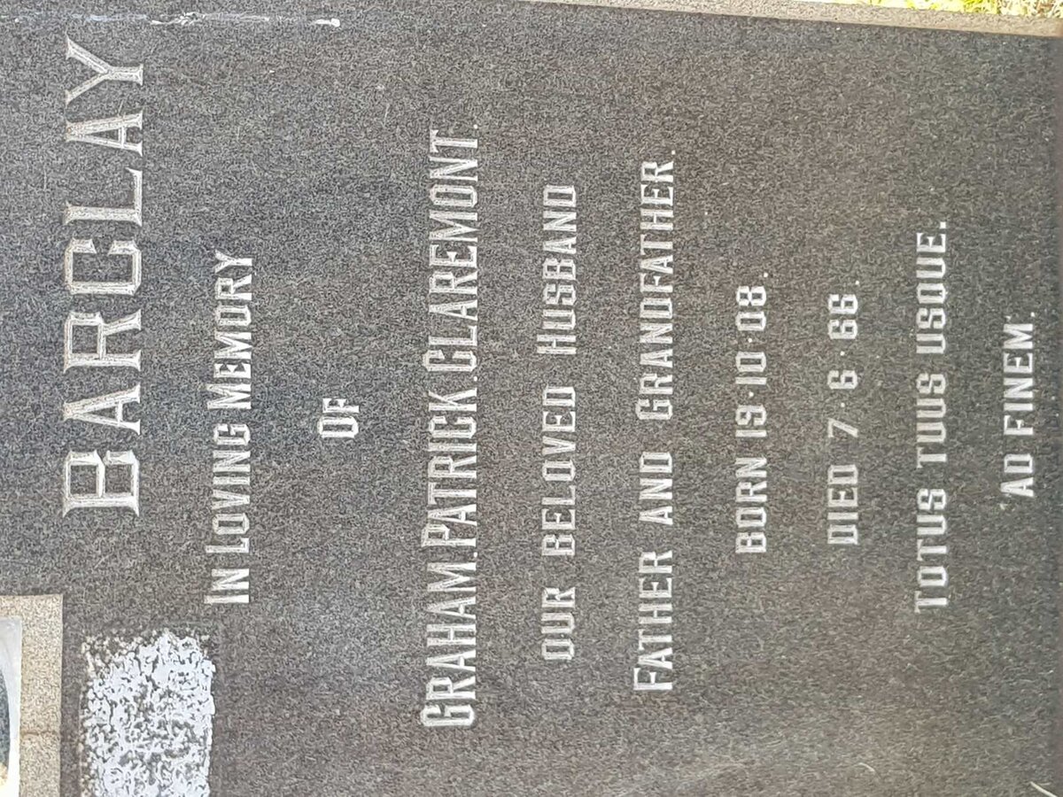 BARCLAY Graham Patrick Claremont 1908-1966