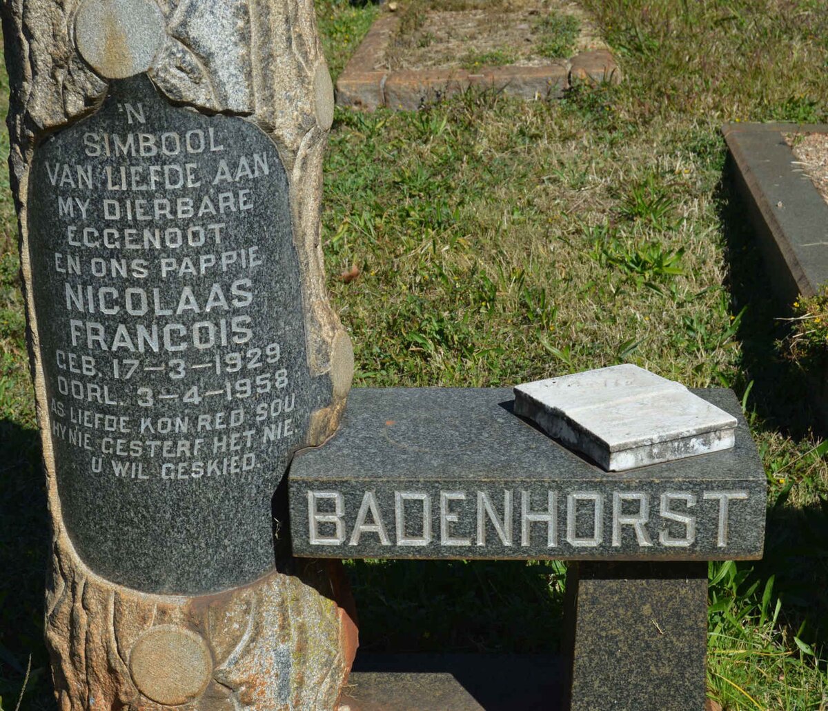 BADENHORST Nicolaas Francois 1929-1958