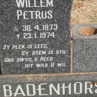BADENHORST Willem Petrus 1973-1974