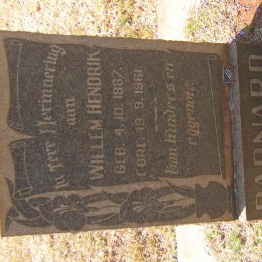 BARNARD Willem Hendrik 1887-1961