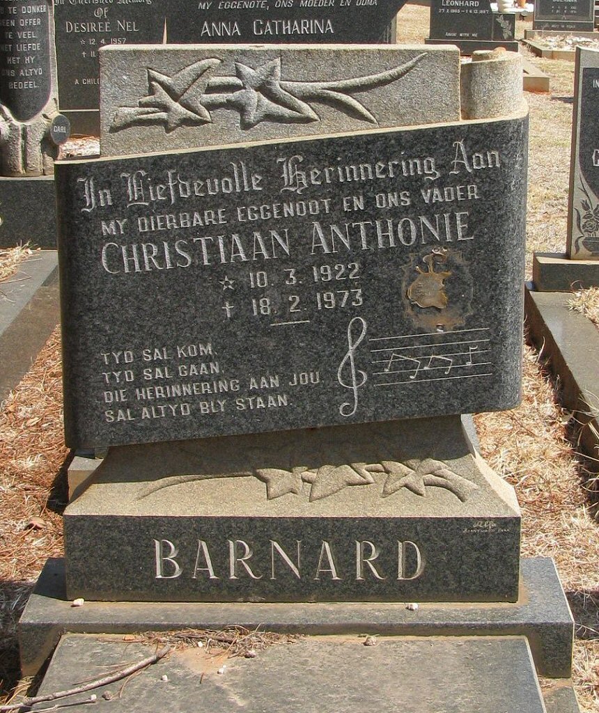 BARNARD Christiaan Anthonie 1922-1973