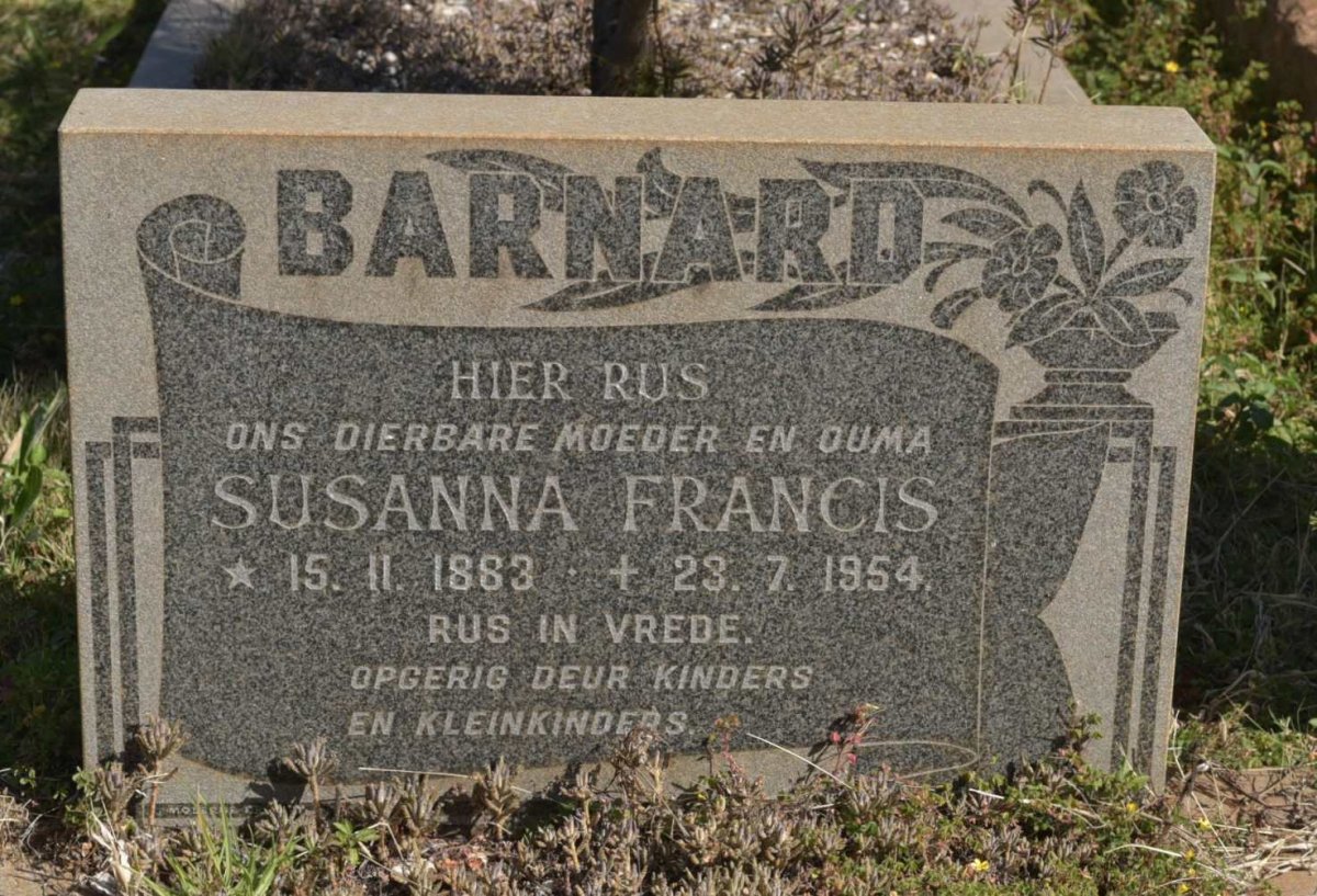 BARNARD Susanna Francis 1883-1954