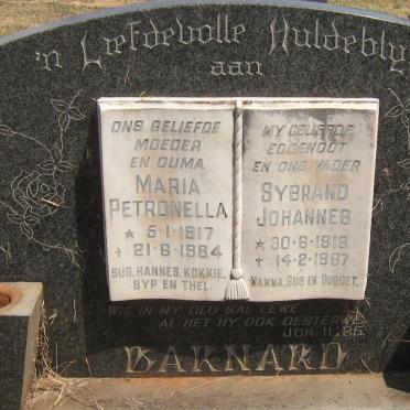BARNARD Sybrand Johannes 1916-1967 &amp; Maria Petronella 1917-1984