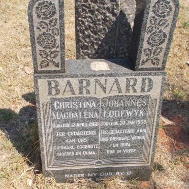 BARNARD Johannes Lodewyk -1968 &amp; Christina Magdalena -1966