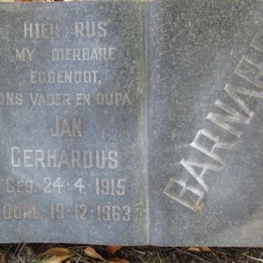 BARNARD Jan Gerhardus 1915-1963