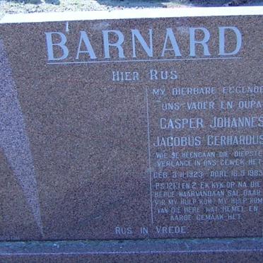 BARNARD Casper Johannes Jacobus Gerhardus 1923-1985