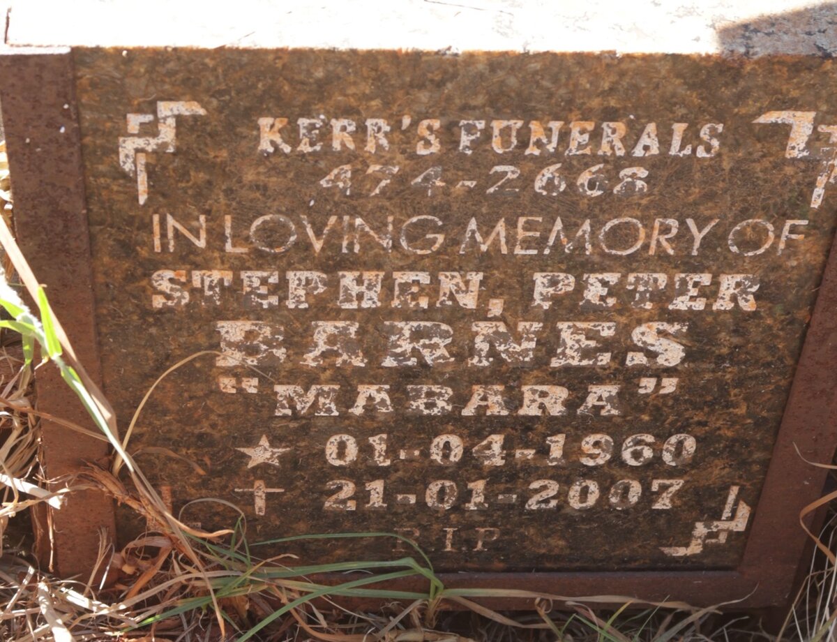 BARNES Stephen Peter 1960-2007