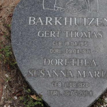 BARKHUIZEN Gert Thomas 1915-1971 &amp; Dorethea Susanna Maria 1920-2004