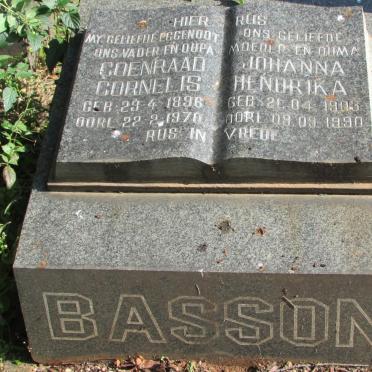 BASSON Coenraad Cornelis 1896-1970 &amp; Johanna Hendrika 1903-1990