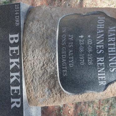 BEKKER Marthinus Johannes Renier 1926-1970