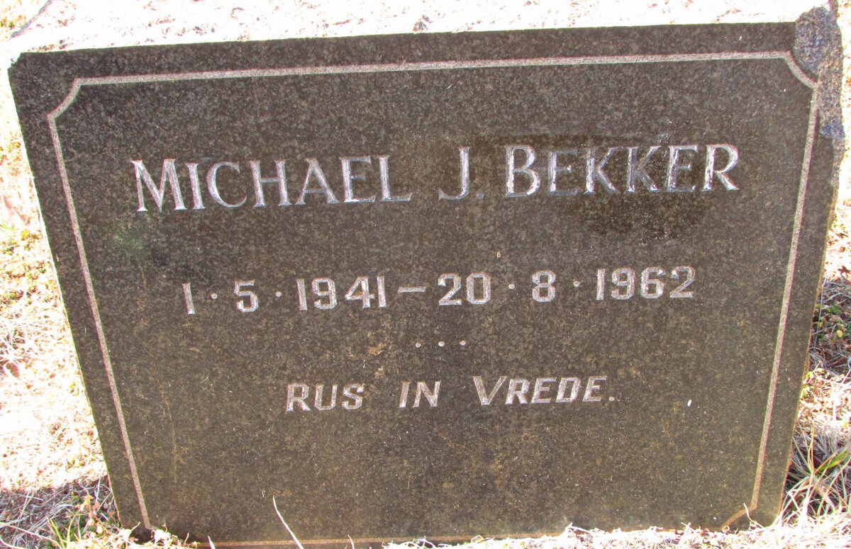 BEKKER Michael J. 1941-1962