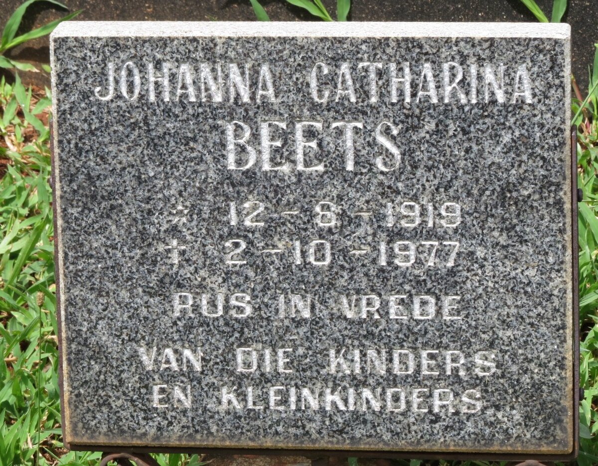 BEETS Johanna Catharina 1919-1977