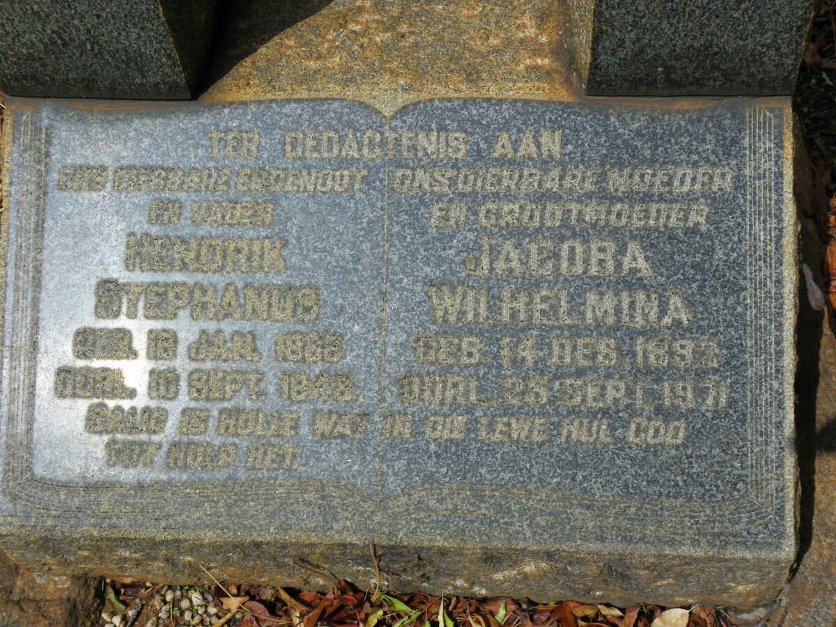 BECKER Hendrik Stephanus 1888-1943 &amp; Jacoba Wilhelmina 1893-1971